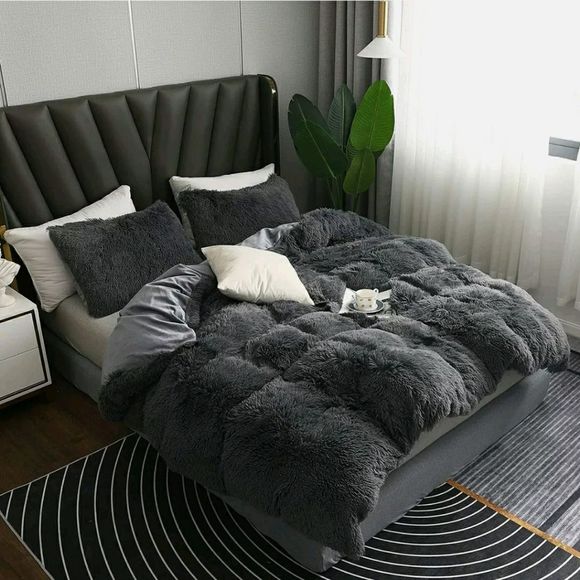 NEW Fluffy Duvet Cover Set 3 Piece Set